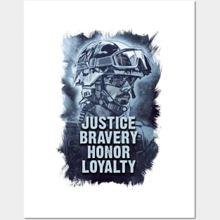 Justice Bravery Honor Loyalty Warriors Code of Conduct Posters and Art